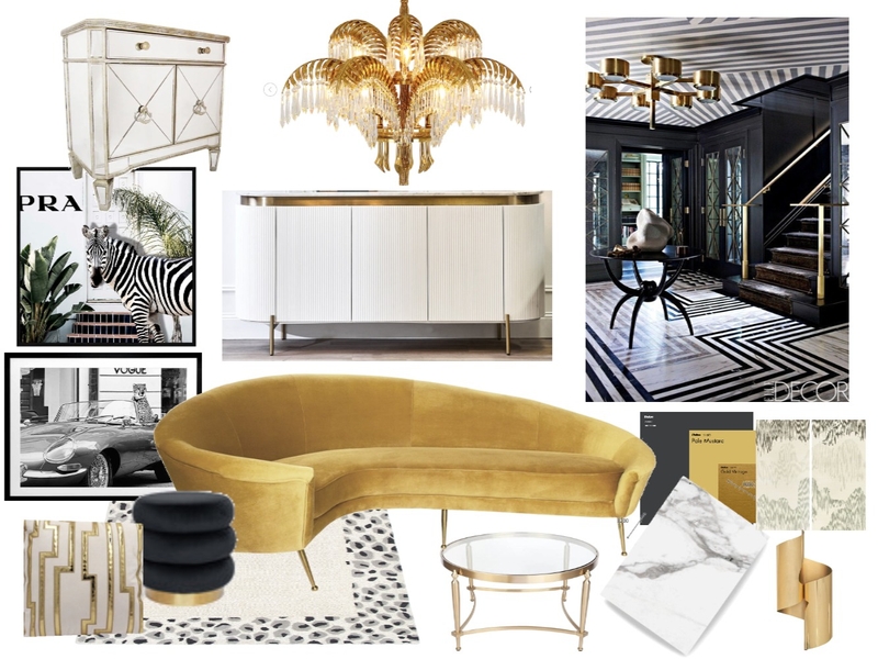 Hollywood regency living room Mood Board by lagreca on Style Sourcebook