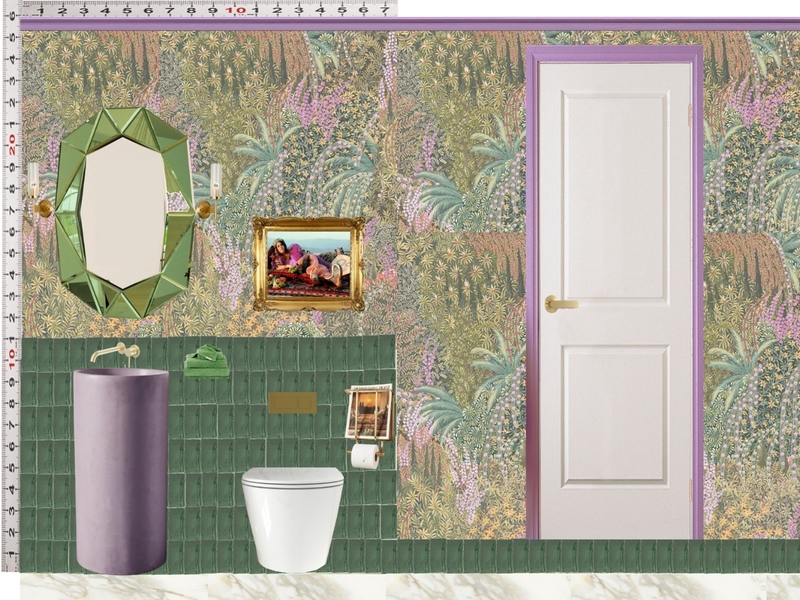 Powder Room Scale Design Green Mood Board by dl2407 on Style Sourcebook