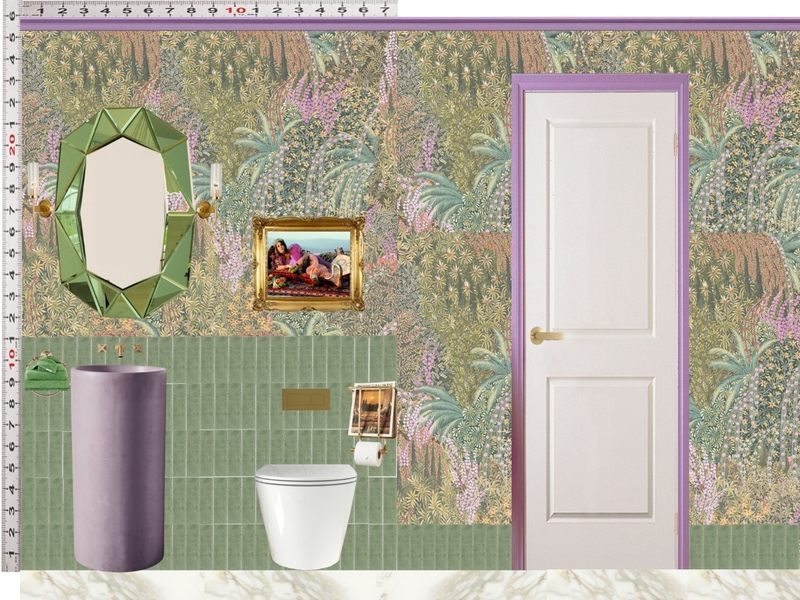 Powder Room Scale Design Green Mixer Taps Mood Board by dl2407 on Style Sourcebook