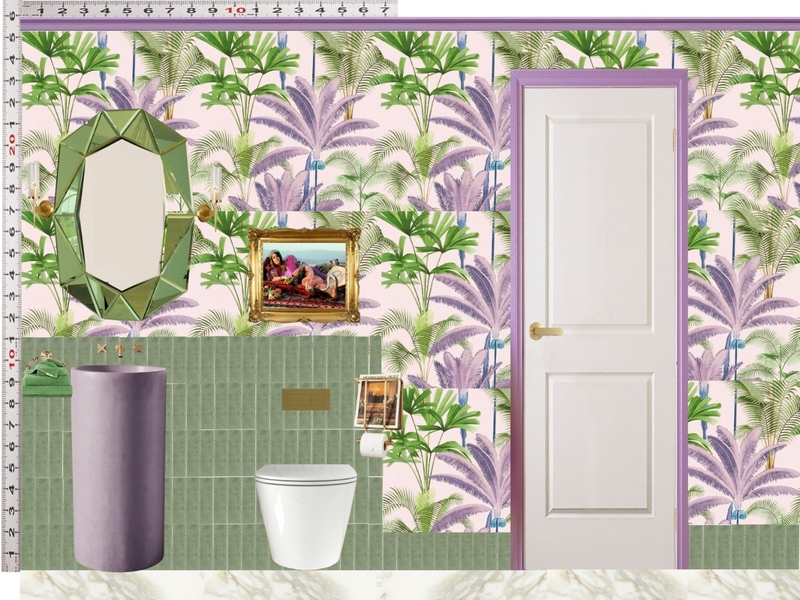 Powder Room Scale Design Green Mixer Taps Mood Board by dl2407 on Style Sourcebook