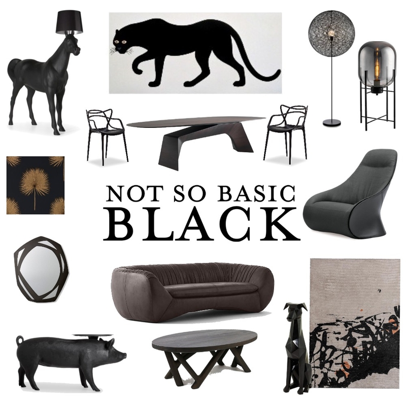 Not So Basic Black Mood Board by JenRL Design on Style Sourcebook