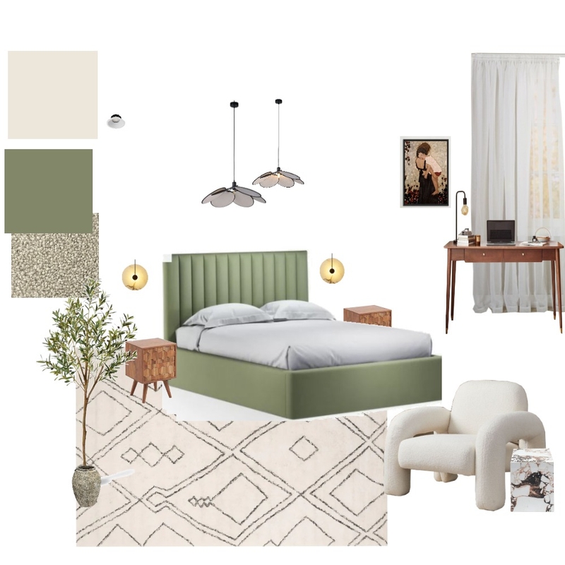 Modern Organic Bedroom - Sample Board Mood Board by ariapilgrim on Style Sourcebook