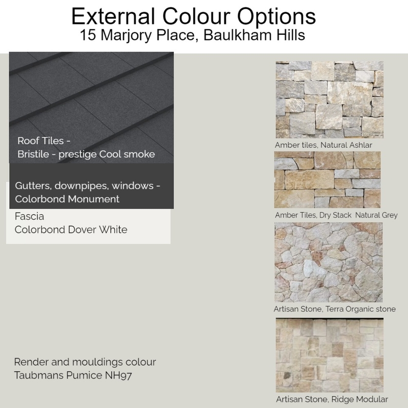 External colour options - Marjory Place Mood Board by Kylie Harmer on Style Sourcebook