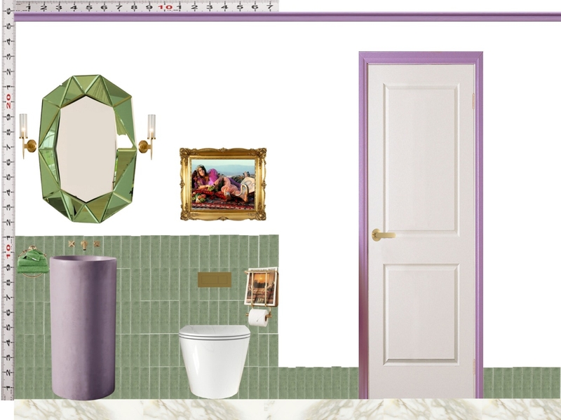 Powder Room Scale Design Green Mixer Taps Mood Board by dl2407 on Style Sourcebook