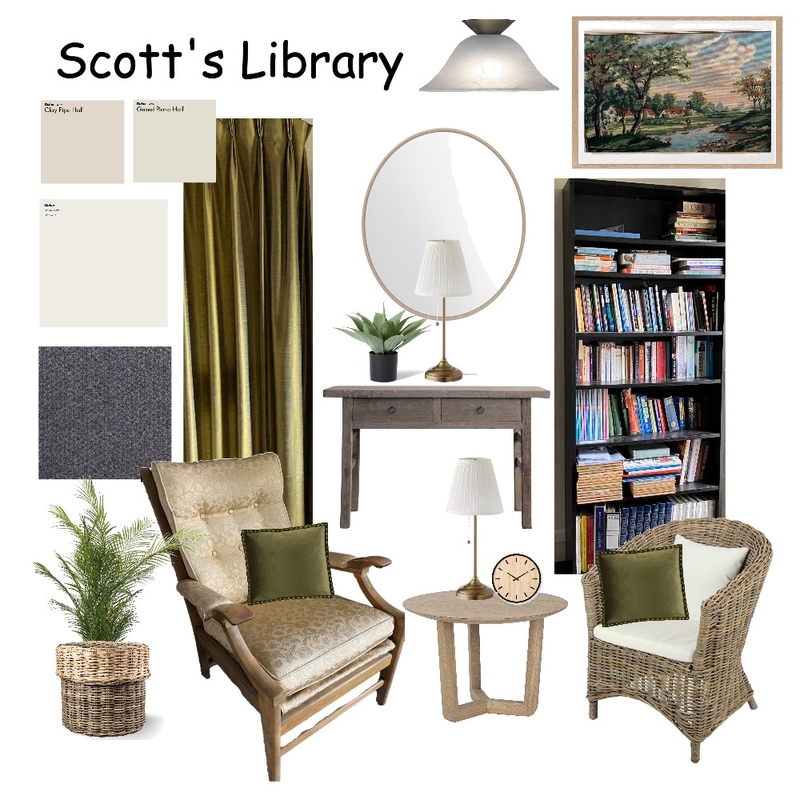 Scott's Library Mood Board by Ladybird Maldon Design on Style Sourcebook