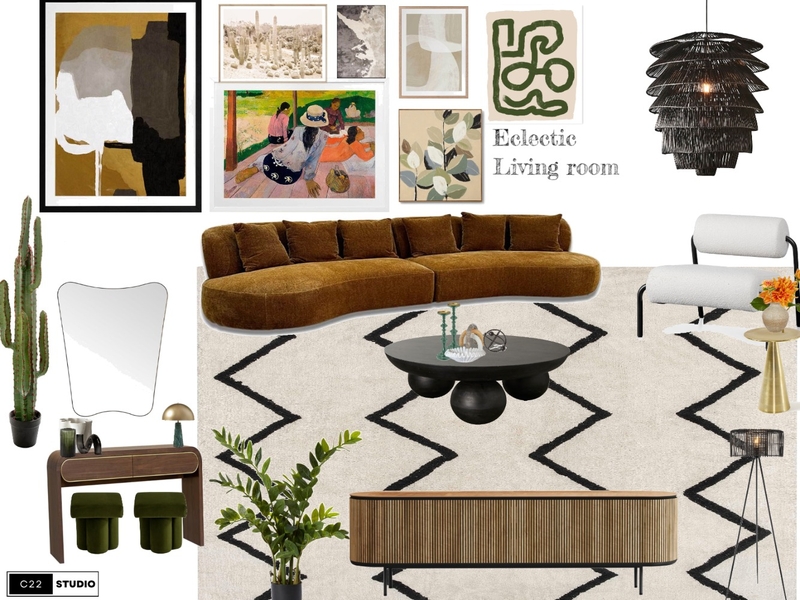 Eclectic Living room Mood Board by C22 Studio on Style Sourcebook