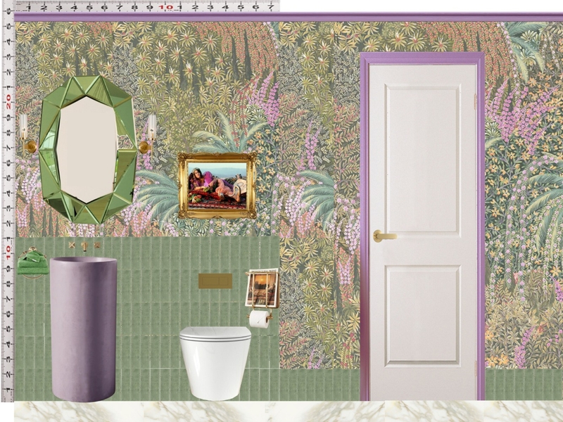 Powder Room Scale Design Green Mixer Taps Mood Board by dl2407 on Style Sourcebook