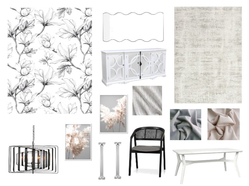 Monochrome Dining Room Mood Board by Sterlingrose on Style Sourcebook