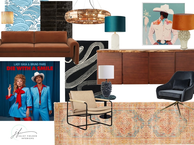 Die with a Smile inspired moodboard Mood Board by Juliet Fieldew Interiors on Style Sourcebook