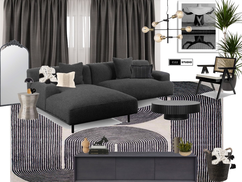 Black living room Mood Board by C22 Studio on Style Sourcebook