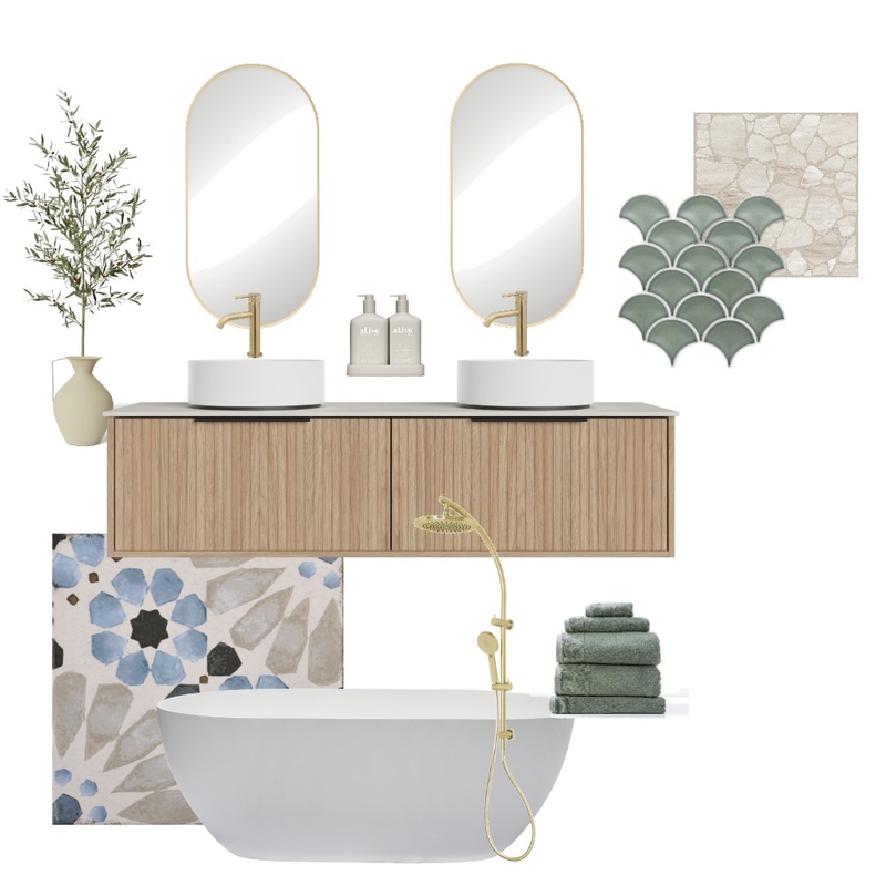 Beaumont Tiles Mediterranean Bathroom Mood Board by Kemp Designs on Style Sourcebook