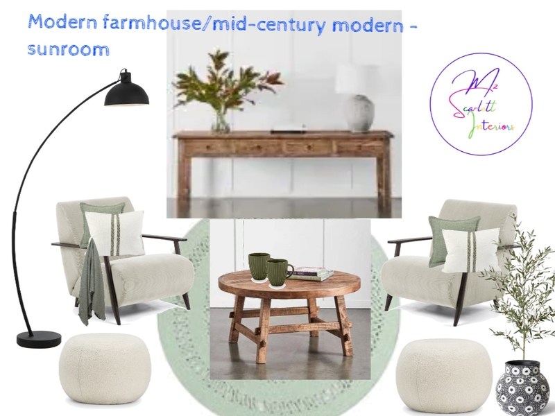 Modern Farmhouse Sun Room Mood Board by Mz Scarlett Interiors on Style Sourcebook