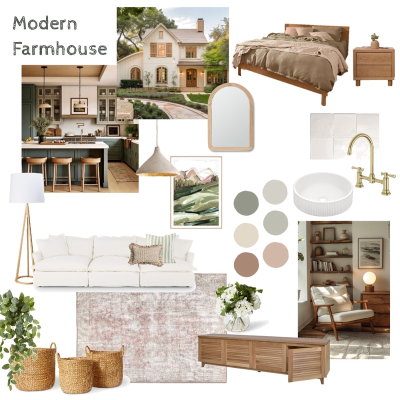 Modern Farmhouse Airbnb Mood Board by lizziedunn on Style Sourcebook