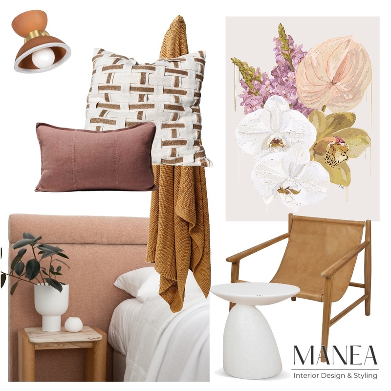 Warm Guest Room Mood Board by Manea Interior Design & Styling on Style Sourcebook