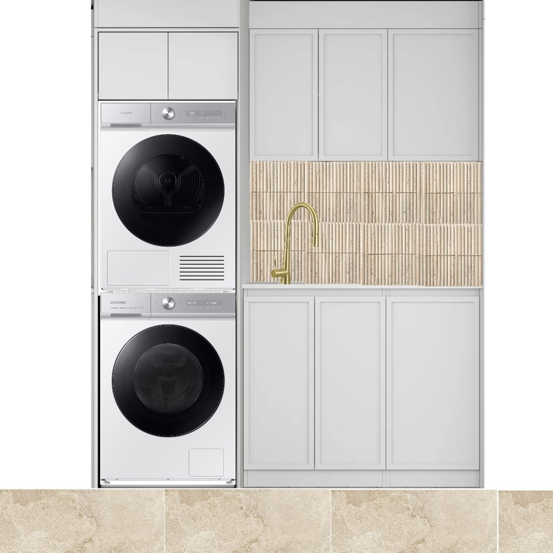 Otti Hampshire Laundry - Edge Tiles Monti Travertine Beige and Mini Flute Mood Board by Velda on Style Sourcebook