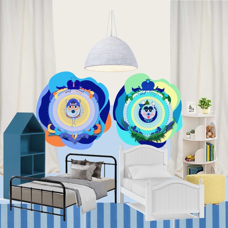 Supercats wall art decor in siblings room Mood Board by Gos from Design Home Space on Style Sourcebook