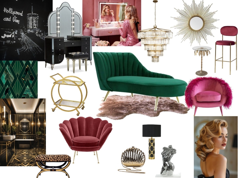 Hollywood Glamour design style Mood Board by Faith & Fortune on Style Sourcebook