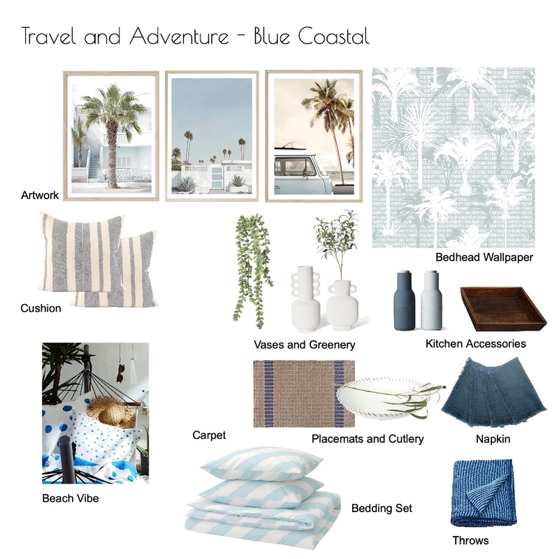 Mood No.03: Travel and Adventure - Coastal Blue Mood Board by chan Venly on Style Sourcebook