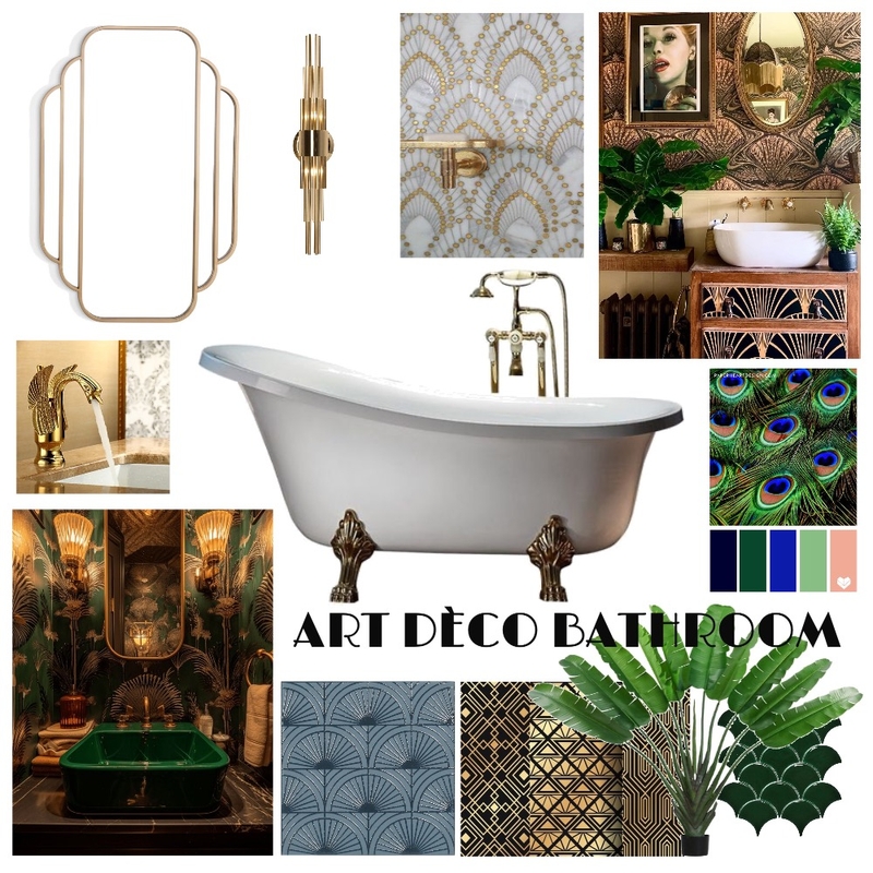 Art Deco Bathroom Moodboard Mood Board by palmtreelove.interiordesign on Style Sourcebook