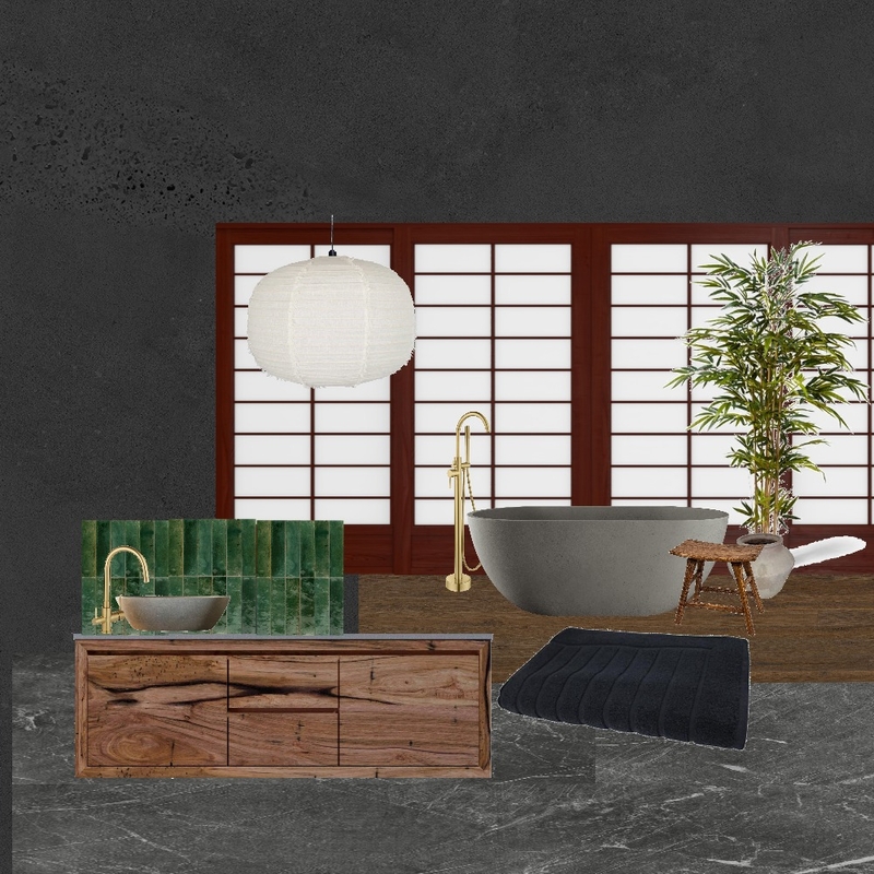 japanese bathroom sample board Mood Board by Just GorJess Interiors on Style Sourcebook