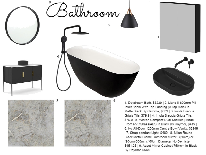 Bathroom Mood Board by Trey on Style Sourcebook