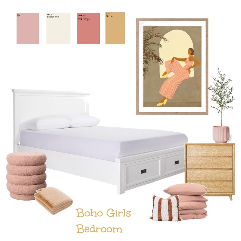 Boho Girls Bedroom Mood Board by Fin0011 on Style Sourcebook