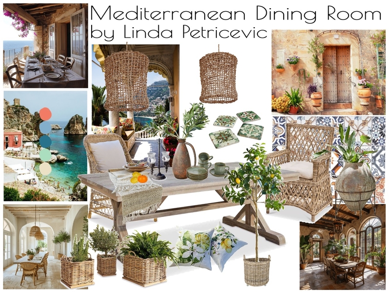 Mediterranean Dining Room Mood Board Mood Board by palmtreelove.interiordesign on Style Sourcebook