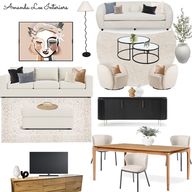 Tanya Open Plan Modern coastal Living/Dining Mood Board by Amanda Lee Interiors on Style Sourcebook