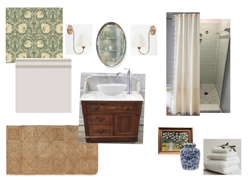 Runion's Bathroom Green wallpaper Mood Board by Annacoryn on Style Sourcebook