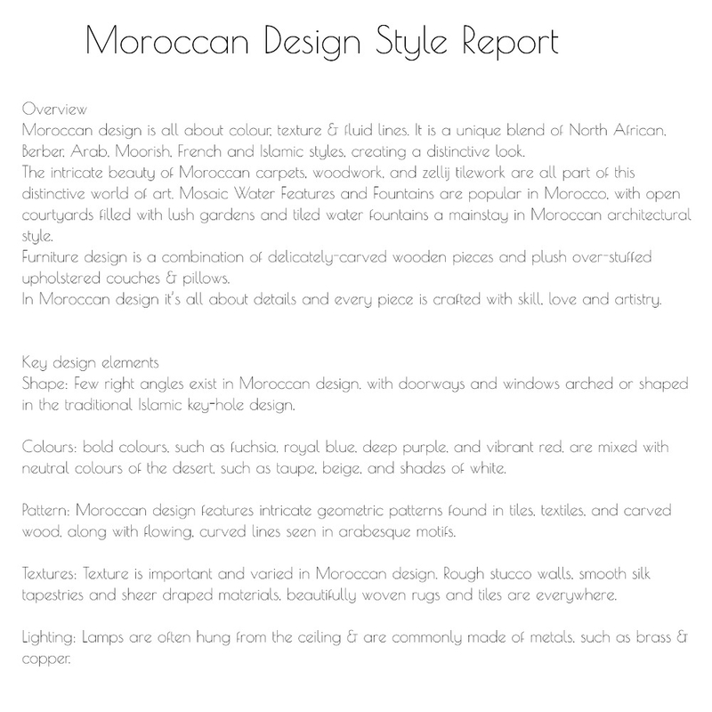 Moroccan Design Style Report Mood Board by anitamcrae on Style Sourcebook