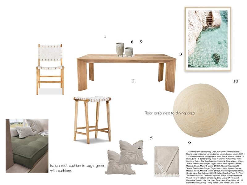 Henshaw dining area Mood Board by lindsay@signaturepropertystyling.com.au on Style Sourcebook