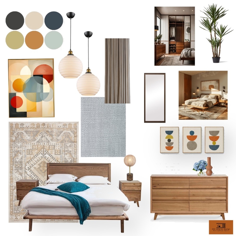 Mid-Century Modern Bedroom-Mood Board Mood Board by Stefort on Style Sourcebook