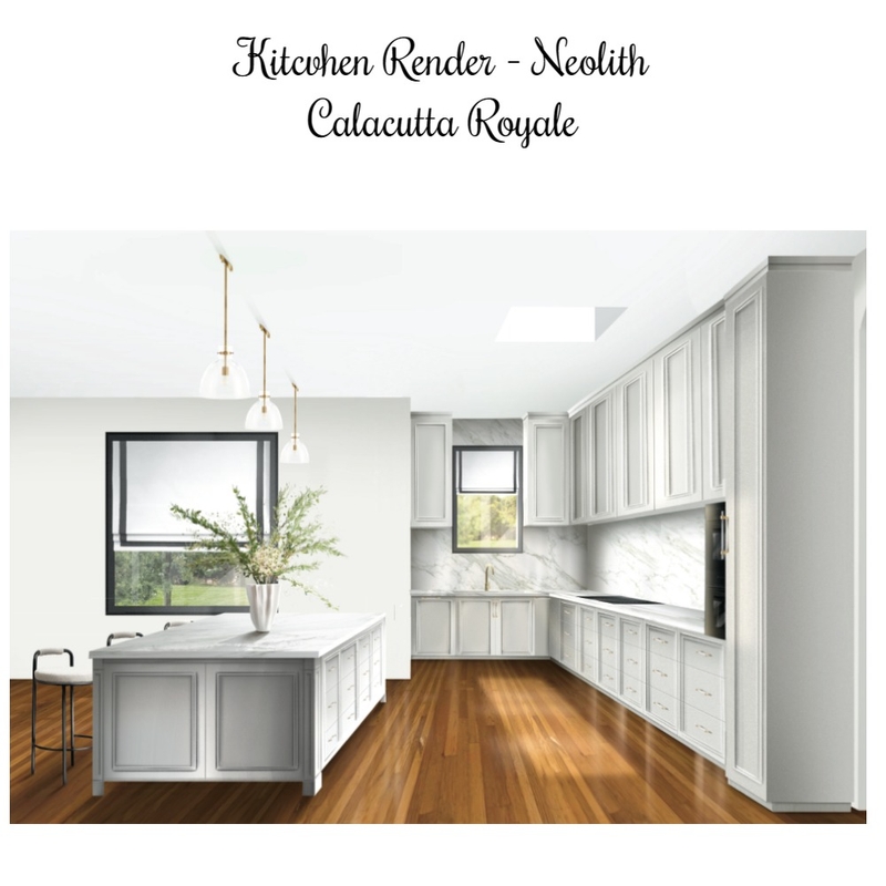 Kitchen Render - Neolith Calacutta Royale Mood Board by Space Style Melbourne on Style Sourcebook