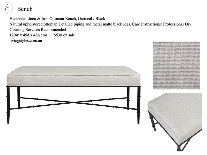 GEORGIA HALL BENCH Mood Board by BeckieChamberlain on Style Sourcebook