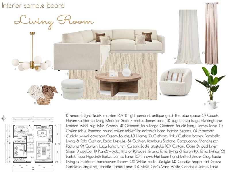 Living Room Mood Board by undefined on Style Sourcebook