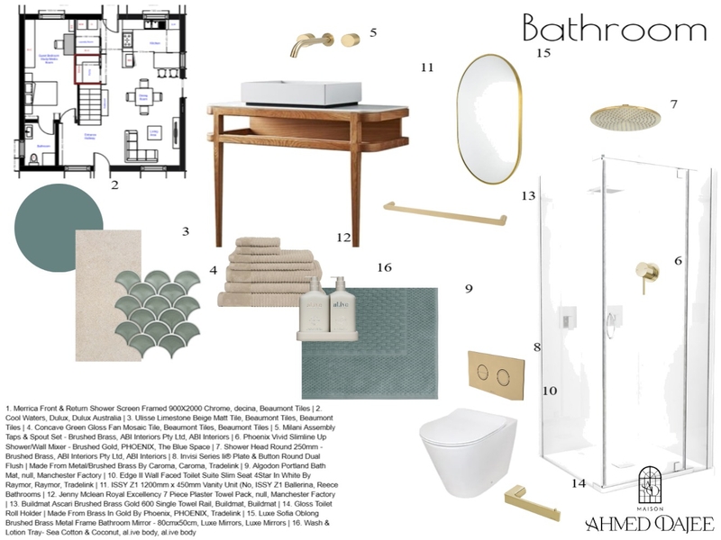 Maison D Bathroom Mood Board by MAISONDAJEE on Style Sourcebook