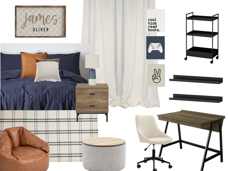 The skippington Boys rooms Interior Design Mood Board by The Ginger Stylist