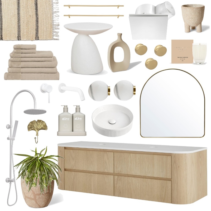 Neutral Bathroom Mood Board by Lighting Illusions on Style Sourcebook