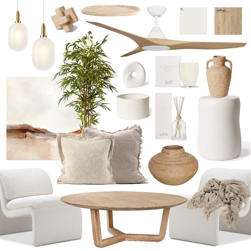 Relaxing Neutral Living Room Mood Board by Lighting Illusions on Style Sourcebook