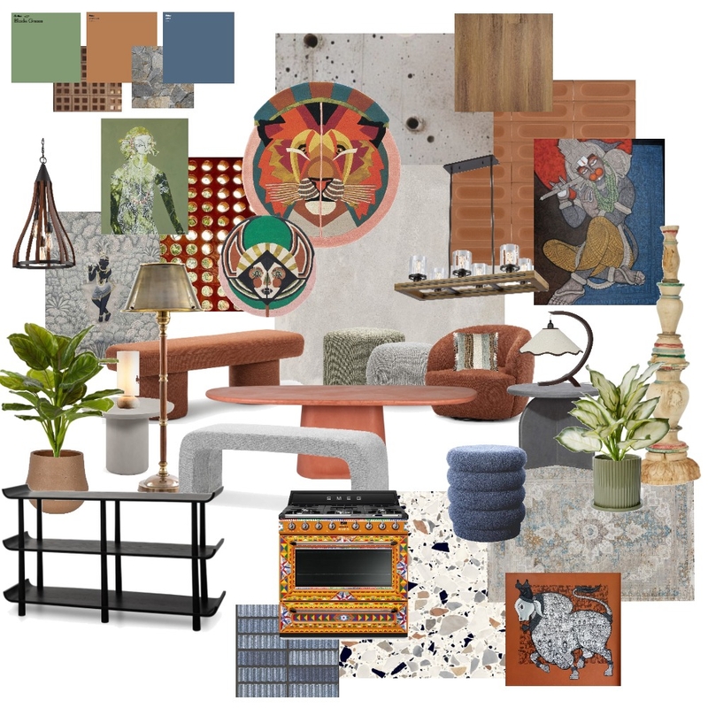 Amaryllis- Brutalist Final Interior Design Mood Board by Pavaki Sapra Amaryllis- Brutalist Final Interior Design Mood Board by Pavaki Sapra