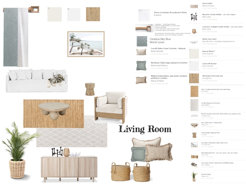 Assignment 9 Living room Final Mood Board by Bronwyn's Designs on Style Sourcebook