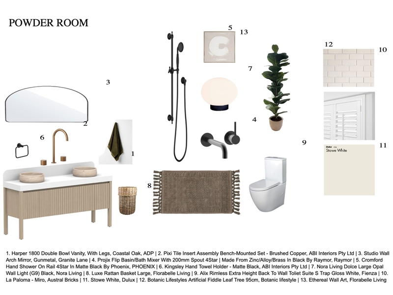 Powder Room Mood Board by undefined on Style Sourcebook