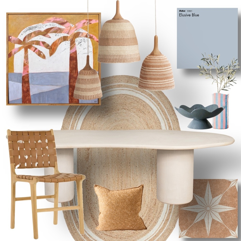 Mediterranean Dining Room Mood Board by Mood Indigo Styling on Style Sourcebook
