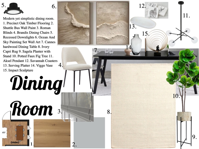 Dining Room Sample Board Mood Board by Rochelleshaw on Style Sourcebook