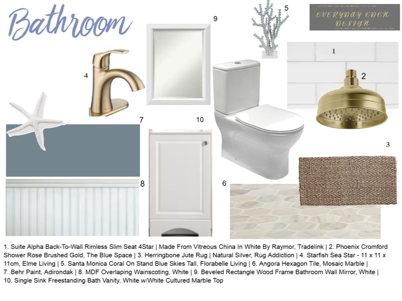 Sample Board Bathroom Mood Board by Everyday Eden on Style Sourcebook