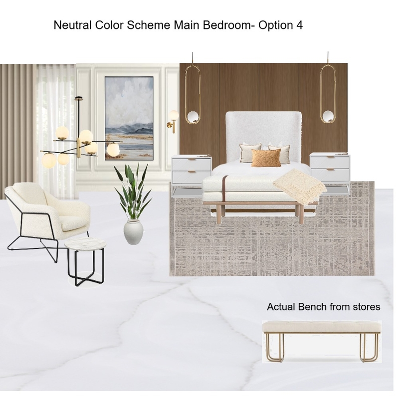 Neutral Color Scheme - Main Bedroom Option 4 Mood Board by Asma Murekatete on Style Sourcebook