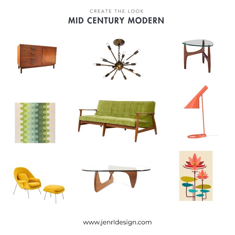 MID CENTURY Modern- Create the Look Mood Board by JenRL Design on Style Sourcebook