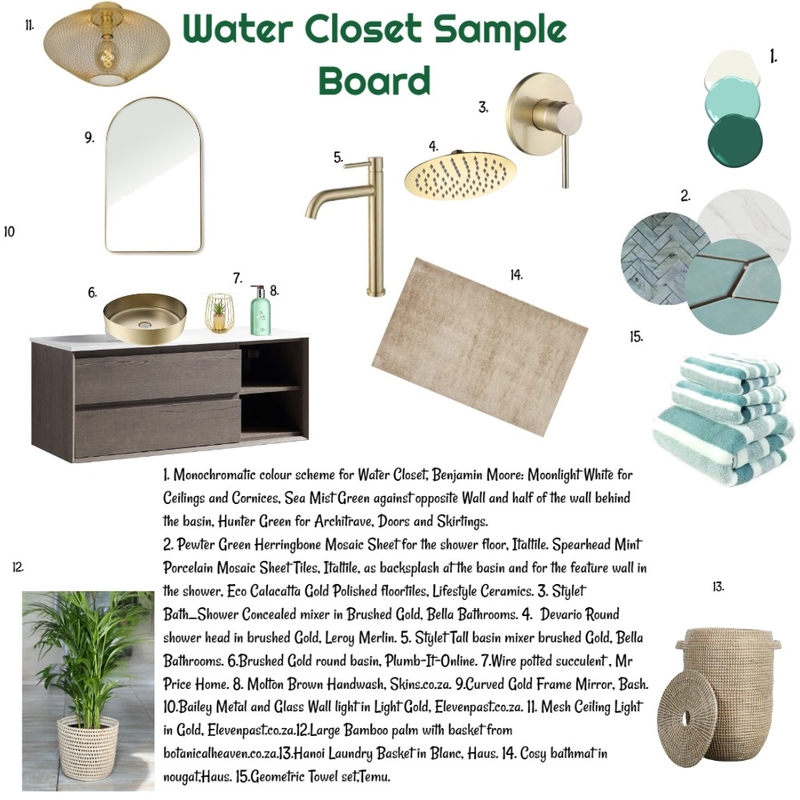 Green Monochromatic Sample Board for WC 12 Dec '24 Mood Board by JudyK on Style Sourcebook