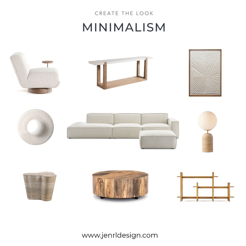 Minimalism - Create the Look Interior Design Mood Board by JenRL Design
