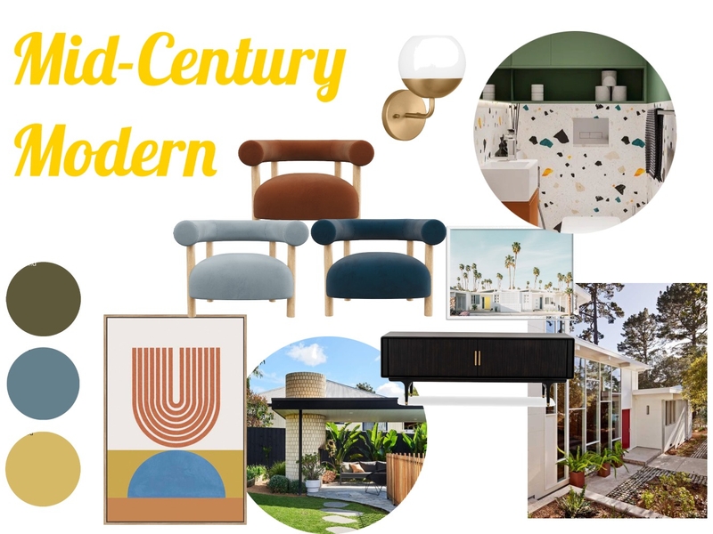 Mid-Century Modern Mood Board Mood Board by anitamcrae on Style Sourcebook